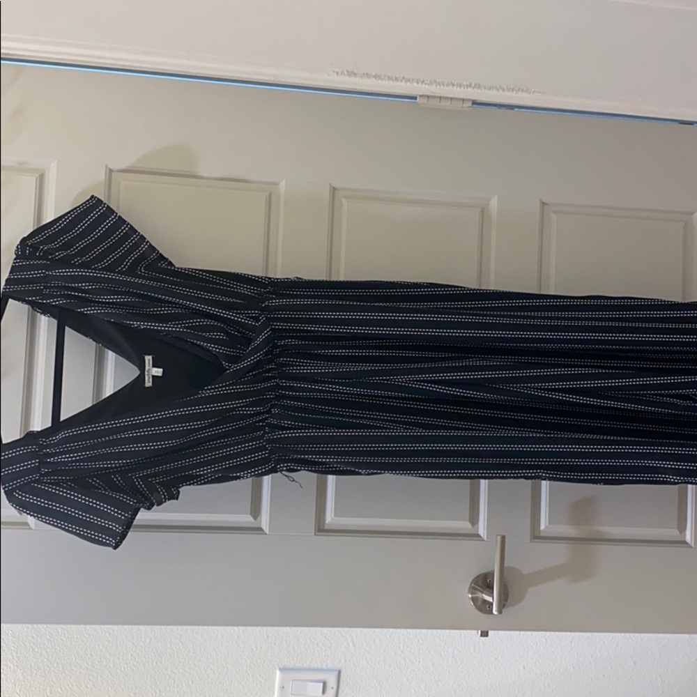 Black striped jumpsuit